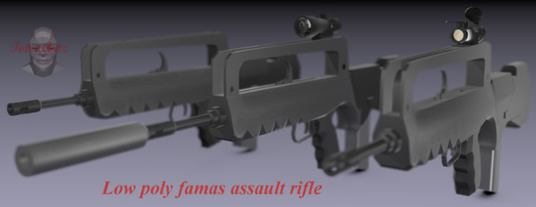 medium famas assault rifle 3ds - Famas Rifle by TotexArtz